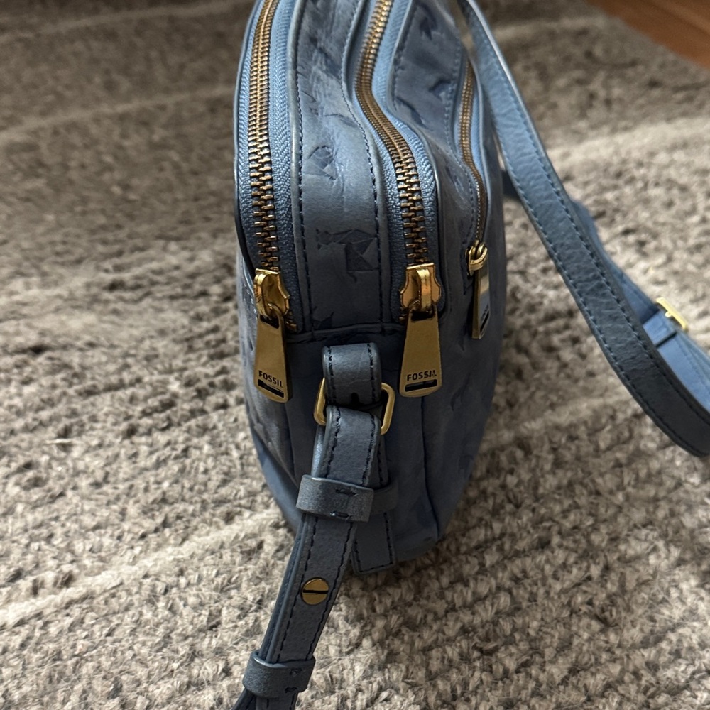 Fossil Oragami Tissue Llama Blue Crossbody Bag - Picture 5 of 13